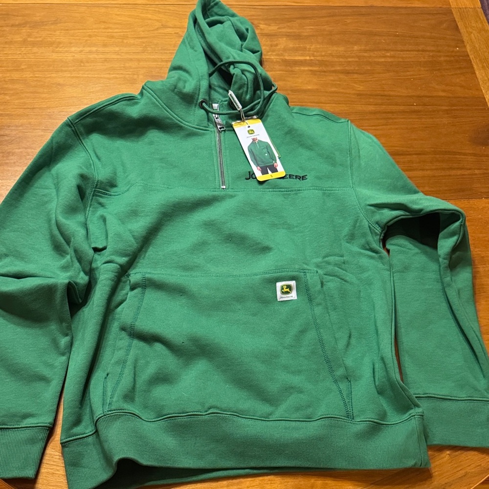 John Deere Green quarter zip sweatshirt